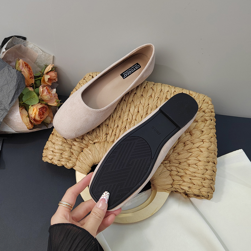 CSYCOCO Women's Comfortable Flat Shoes Korean Style Suede Loafers Slip-On Square Toe Green - Image 4