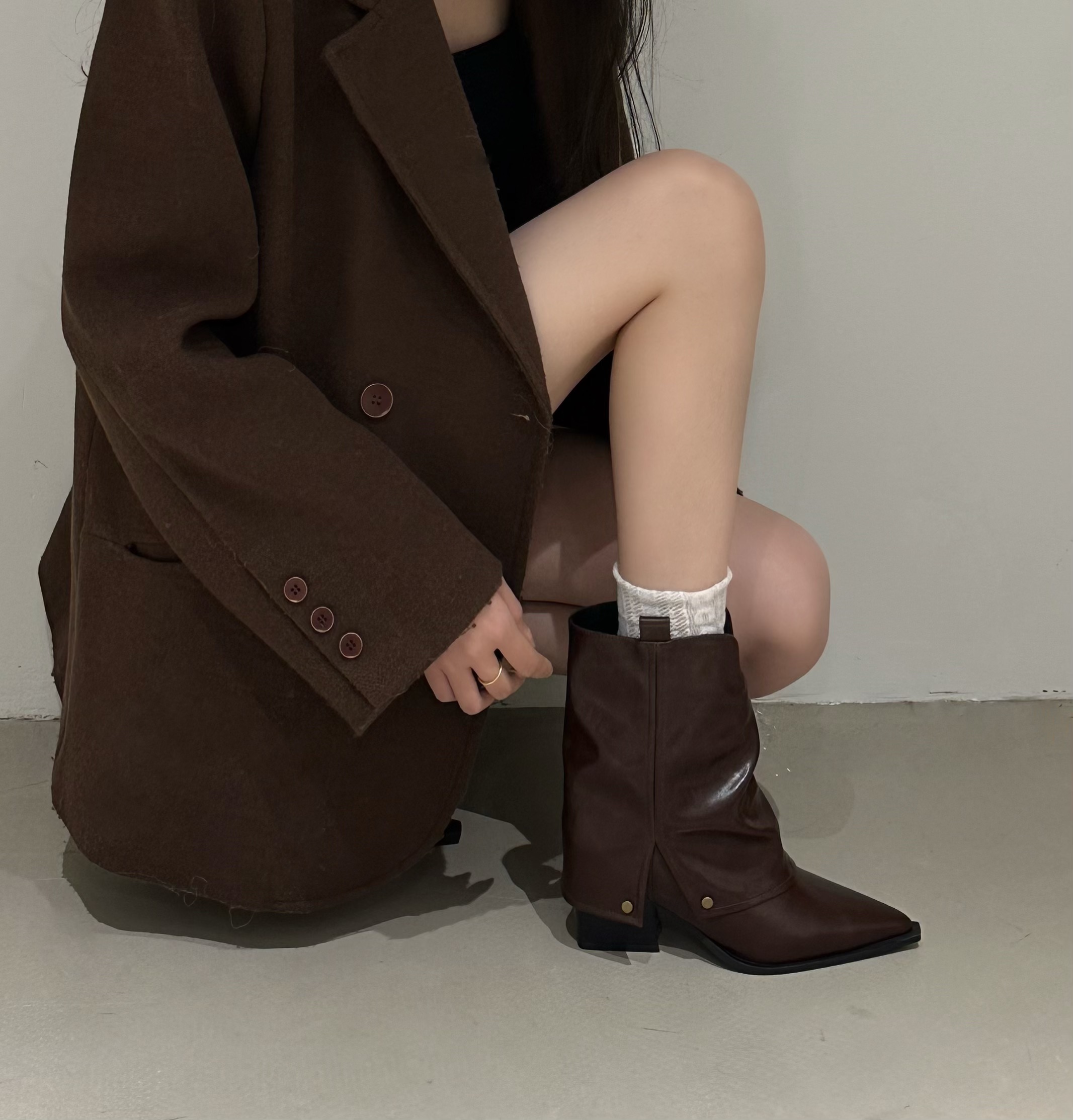 Women’s Pointed Toe Cowboy Boots High Heel Short Boots Sweet Cool Style Fall Winter New Western Chunky Heel